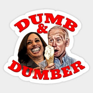 Biden & Harris DUMB AND DUMBER Cartoon Sticker